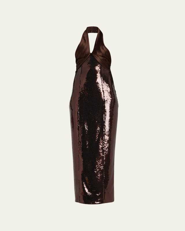 Tamra Sequined Halter Dress
